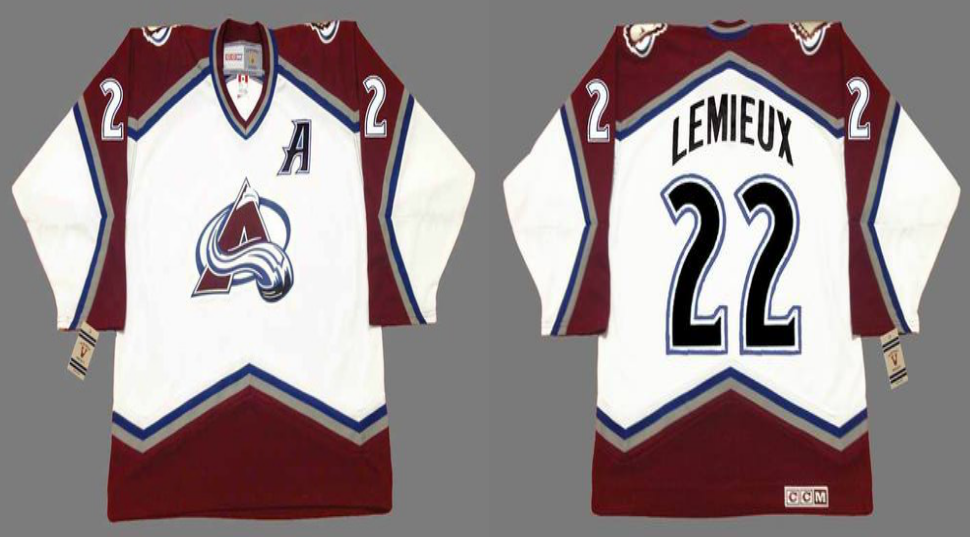 2019 Men Colorado Avalanche #22 Lemieux white CCM NHL jerseys->colorado avalanche->NHL Jersey